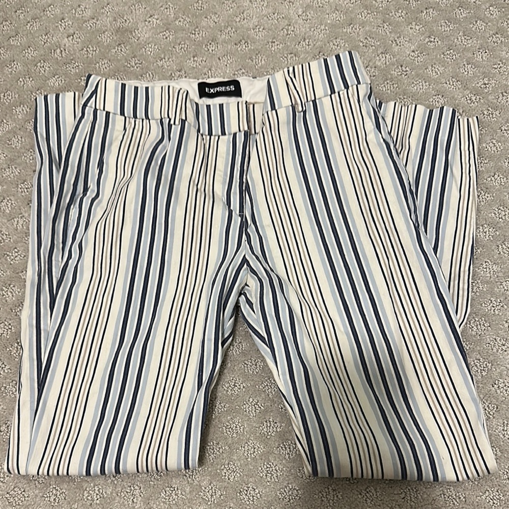 Express Blue and White Striped Pant